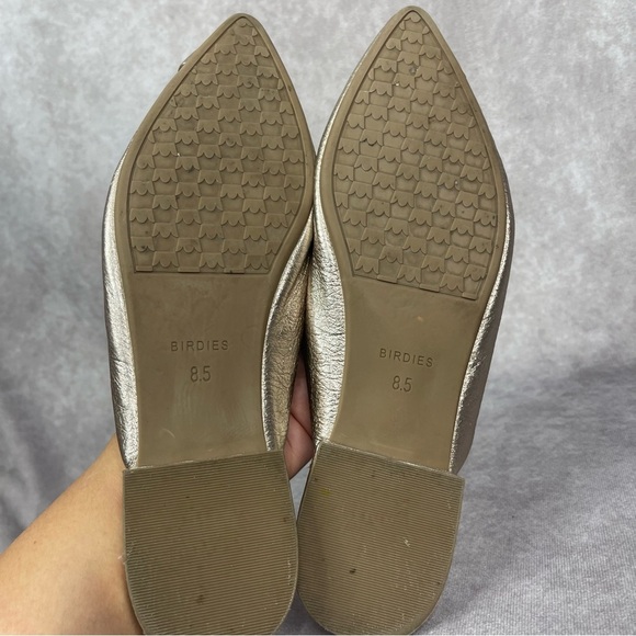 Birdies The Swan Leather Slip On Mules Flats In Gold Women's Size 8.5 - Picture 10 of 10